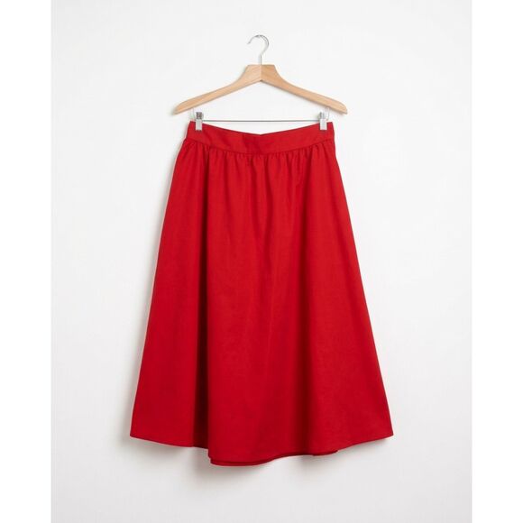 Old Navy Dresses & Skirts - Cherry Red Taffeta Party Skirt - Women’s L - Midi Length Holiday